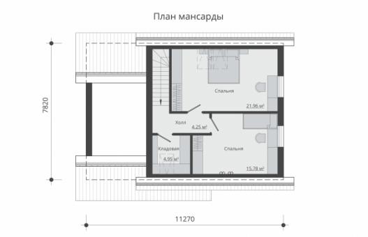 Одноэтажный дом с мансардой и гаражом